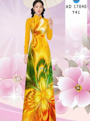 Vải Áo Dài Hoa In 3D AD 17040