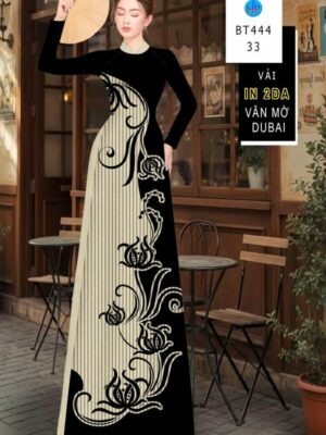 Vải Áo Dài Hoa In 4D AD BT444