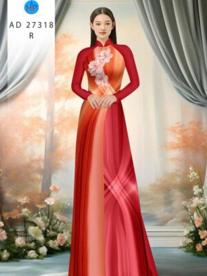 Vải Áo Dài Hoa In 3D AD 27318