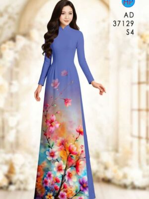 Vải Áo Dài Hoa In 3D AD 37129