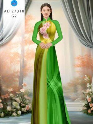 Vải Áo Dài Hoa In 3D AD 27318