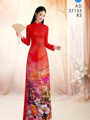 Vải Áo Dài Hoa In 3D AD 37153