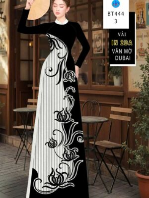 Vải Áo Dài Hoa In 4D AD BT444