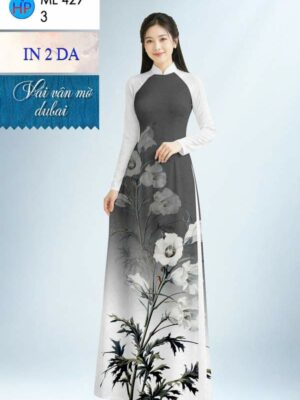 Vải Áo Dài Hoa In 4D AD ML429