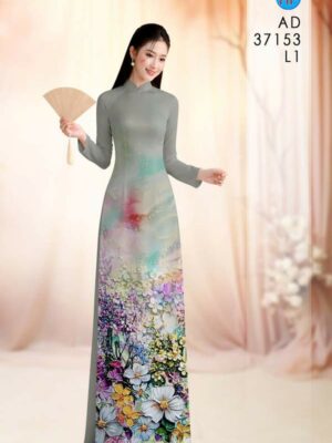 Vải Áo Dài Hoa In 3D AD 37153