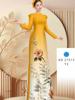 Vải Áo Dài Hoa In 3D AD 27315