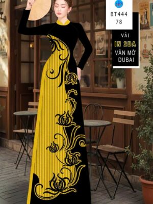 Vải Áo Dài Hoa In 4D AD BT444