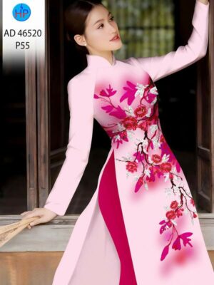 Vải Áo Dài Hoa In 3D AD 46520