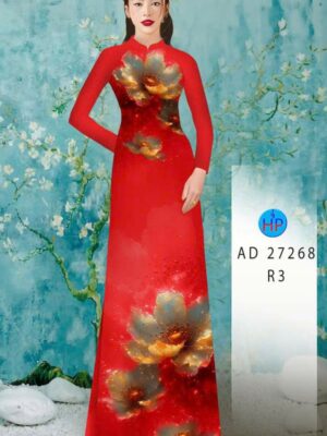 Vải Áo Dài Hoa In 3D AD 27268