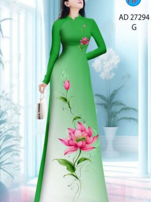 Vải Áo Dài Hoa Sen AD 27294