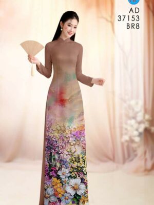 Vải Áo Dài Hoa In 3D AD 37153