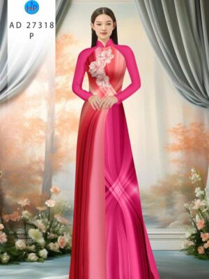 Vải Áo Dài Hoa In 3D AD 27318