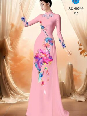 Vải Áo Dài Hoa Sen AD 46544