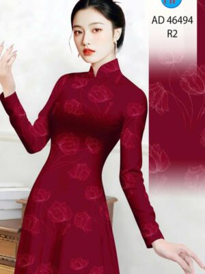 Vải Áo Dài Hoa In 3D AD 46494