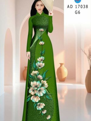 Vải Áo Dài Hoa In 3D AD 17038