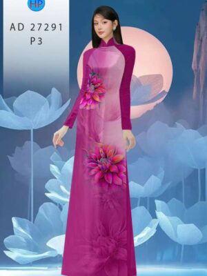 Vải Áo Dài Hoa In 3D AD 27291
