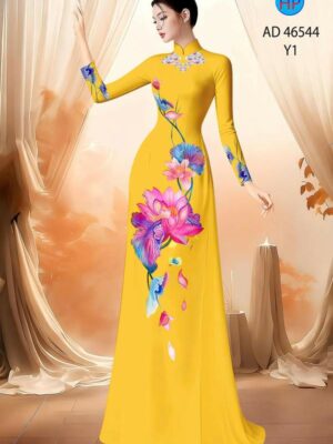 Vải Áo Dài Hoa Sen AD 46544