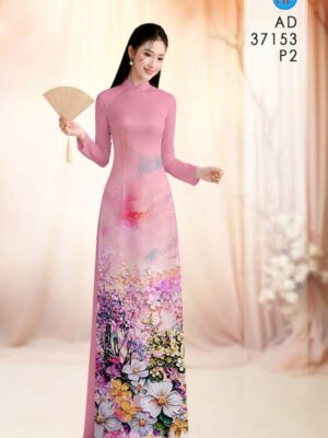Vải Áo Dài Hoa In 3D AD 37153