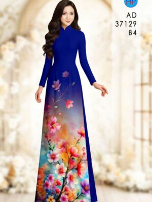 Vải Áo Dài Hoa In 3D AD 37129