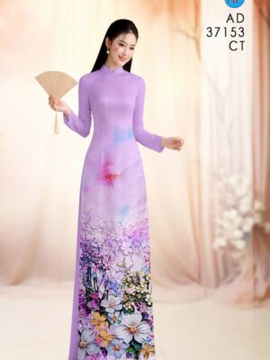 Vải Áo Dài Hoa In 3D AD 37153