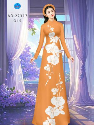 Vải Áo Dài Hoa In 3D AD 27317