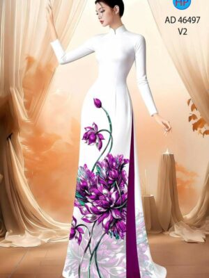 Vải Áo Dài Hoa Cúc AD 46497