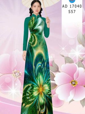 Vải Áo Dài Hoa In 3D AD 17040