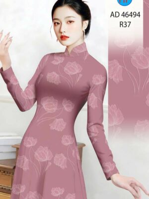Vải Áo Dài Hoa In 3D AD 46494