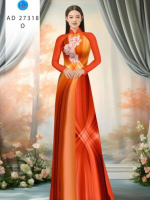 Vải Áo Dài Hoa In 3D AD 27318