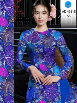 Vải Áo Dài Hoa In 3D AD 46518
