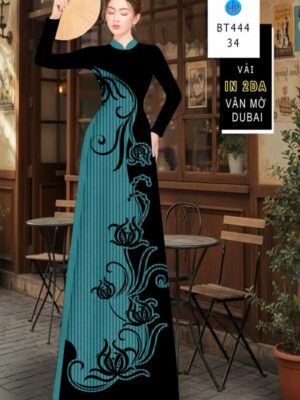 Vải Áo Dài Hoa In 4D AD BT444