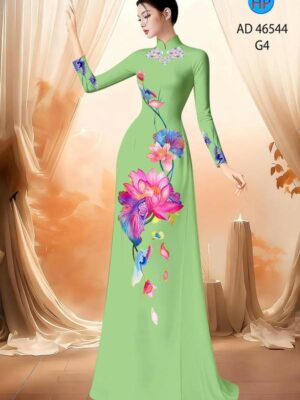 Vải Áo Dài Hoa Sen AD 46544