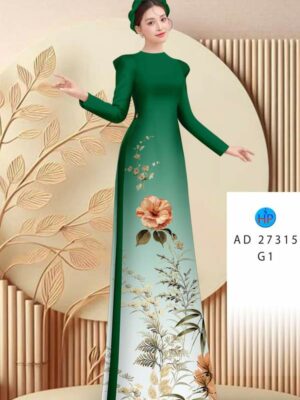 Vải Áo Dài Hoa In 3D AD 27315