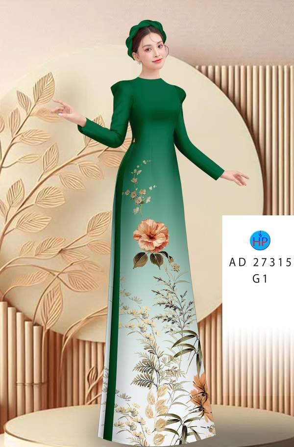 Vải Áo Dài Hoa In 3D AD 27315