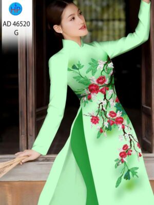Vải Áo Dài Hoa In 3D AD 46520