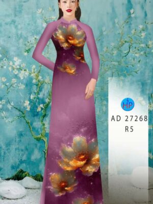Vải Áo Dài Hoa In 3D AD 27268