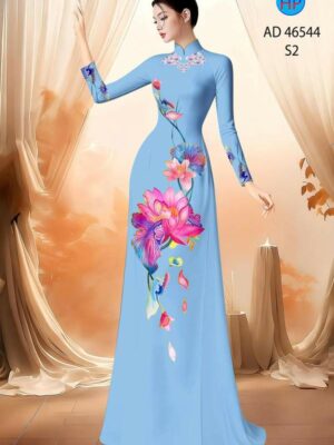 Vải Áo Dài Hoa Sen AD 46544