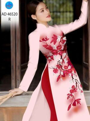 Vải Áo Dài Hoa In 3D AD 46520