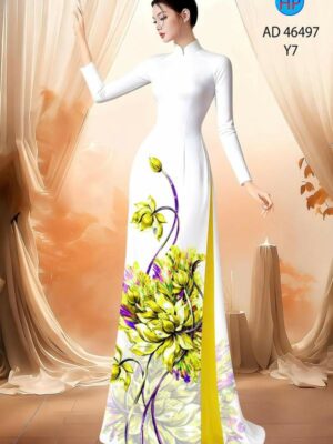 Vải Áo Dài Hoa Cúc AD 46497