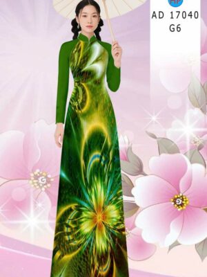 Vải Áo Dài Hoa In 3D AD 17040