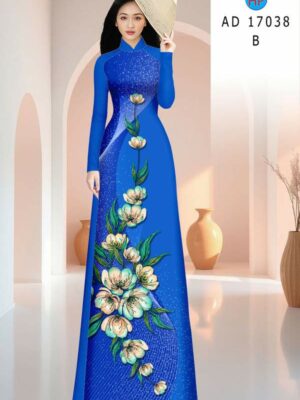 Vải Áo Dài Hoa In 3D AD 17038