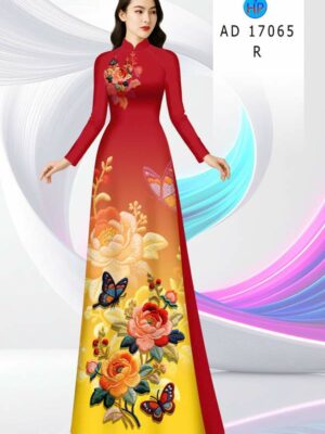 Vải Áo Dài Hoa Hồng AD 17065