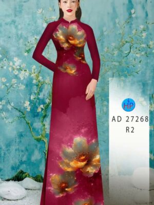Vải Áo Dài Hoa In 3D AD 27268