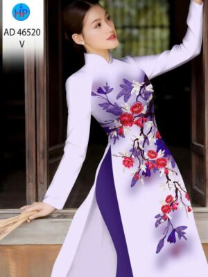 Vải Áo Dài Hoa In 3D AD 46520