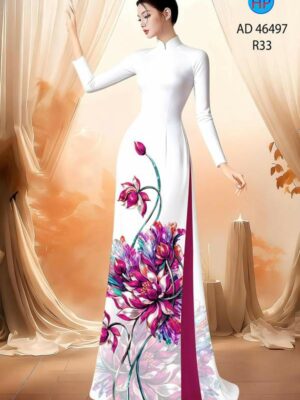 Vải Áo Dài Hoa Cúc AD 46497