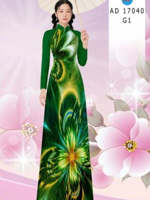Vải Áo Dài Hoa In 3D AD 17040