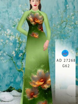 Vải Áo Dài Hoa In 3D AD 27268