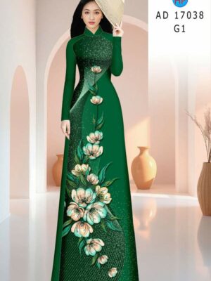 Vải Áo Dài Hoa In 3D AD 17038
