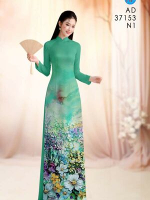 Vải Áo Dài Hoa In 3D AD 37153
