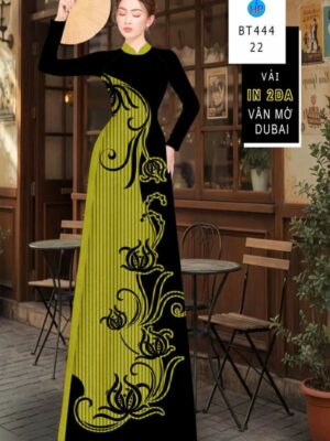 Vải Áo Dài Hoa In 4D AD BT444